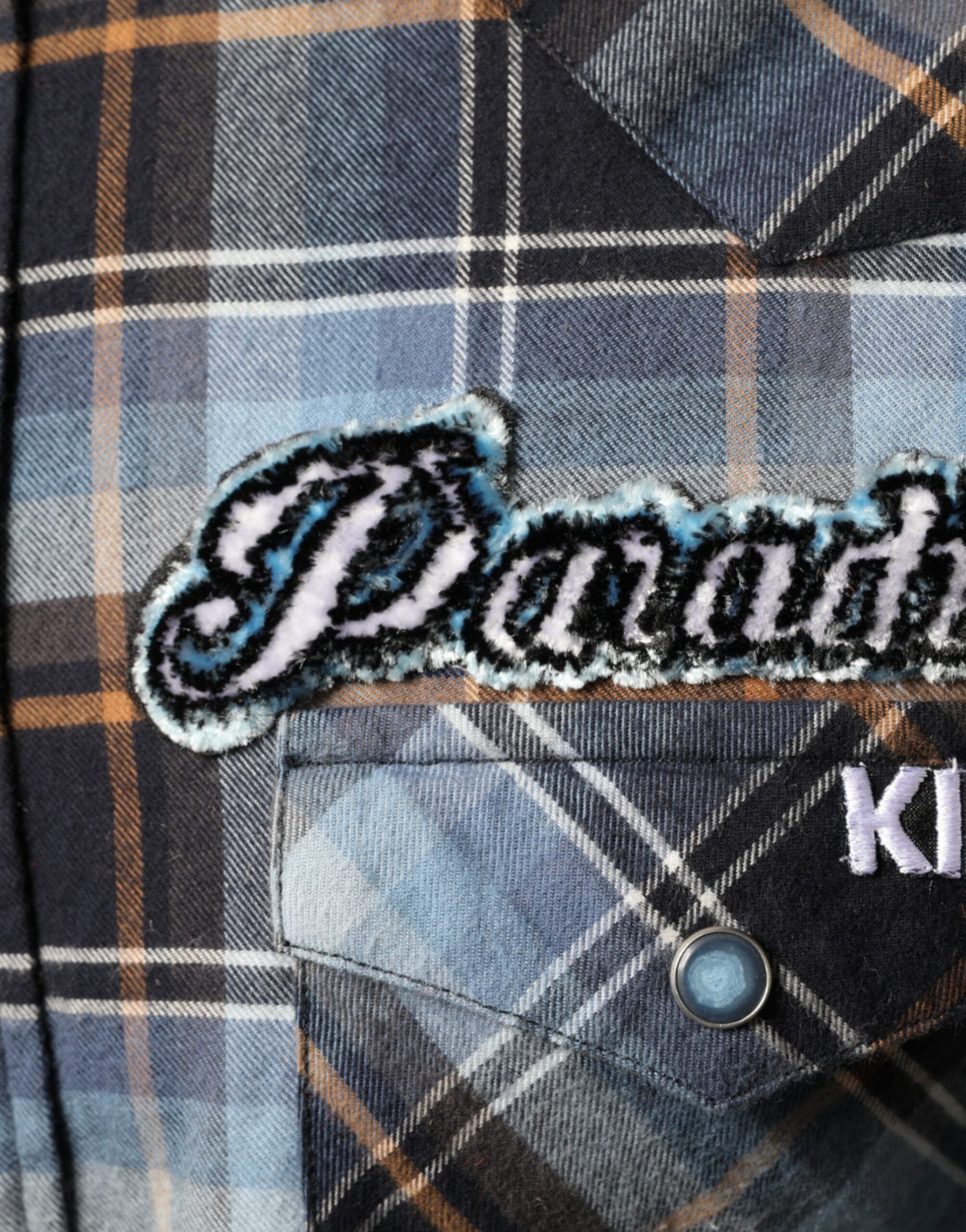 Dolce & Gabbana Multicolor Checked Paradiso Patch Slim Fit Shirt